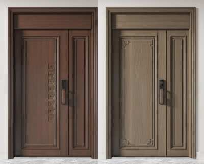 新中式单开门3D模型下载